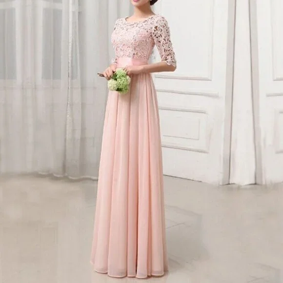 Dresses | Women Party Lace Chiffon Maxi Gown Elegant Princess Long Dress Half Sleeve | Poshmark Dresses | Women Party Lace Chiffon Maxi Gown Elegant Princess Long Dress Half Sleeve | Poshmark